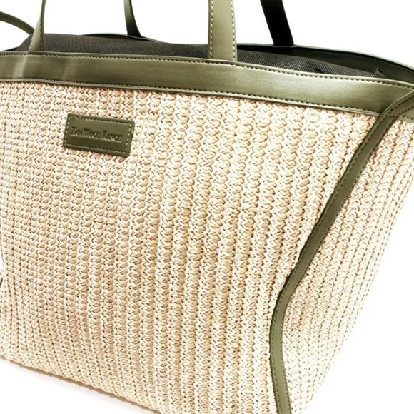 Gorgeous Koa Wood Ranch Raffia Tote Bag - Picture 4 of 7